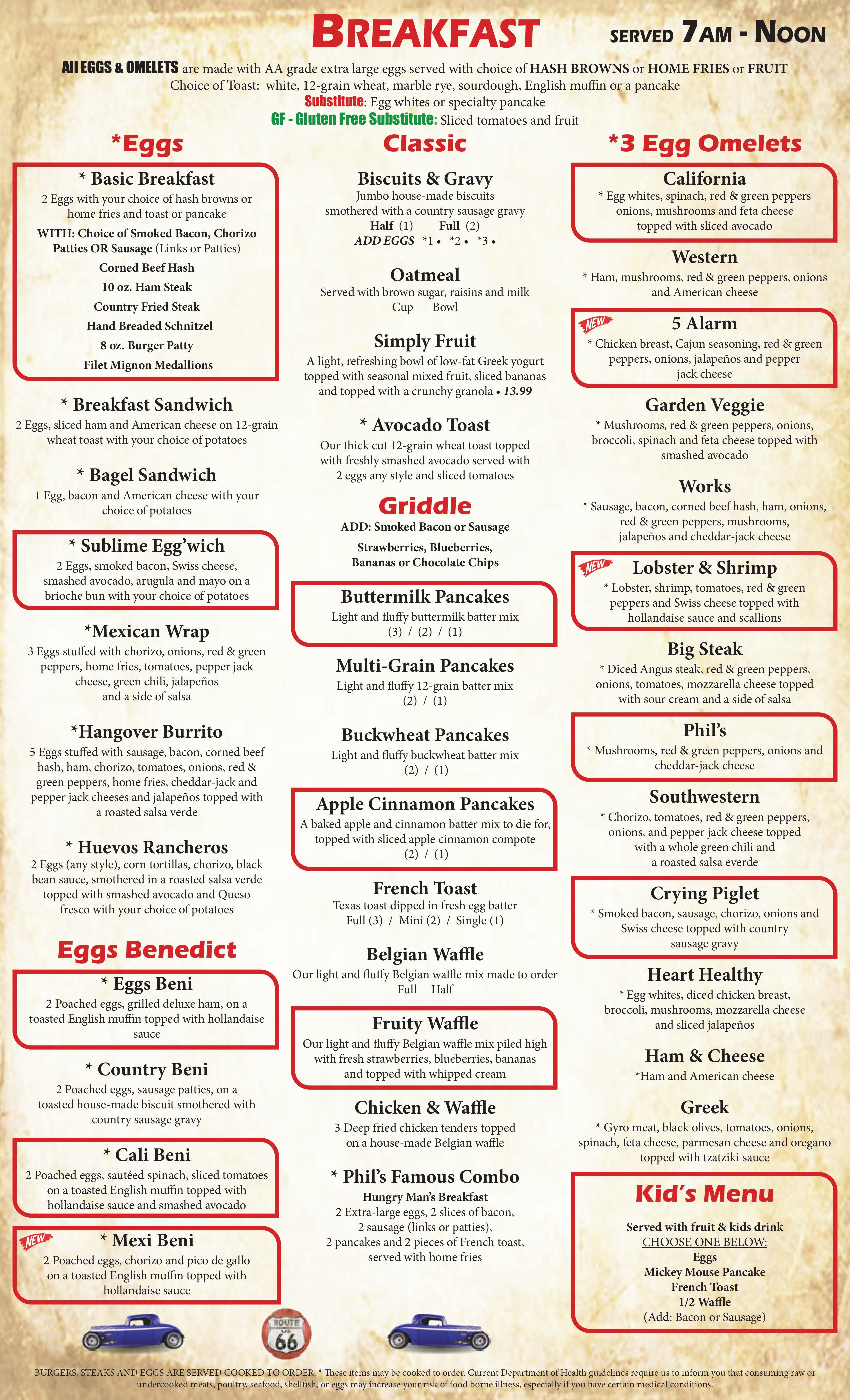 breakfast menu